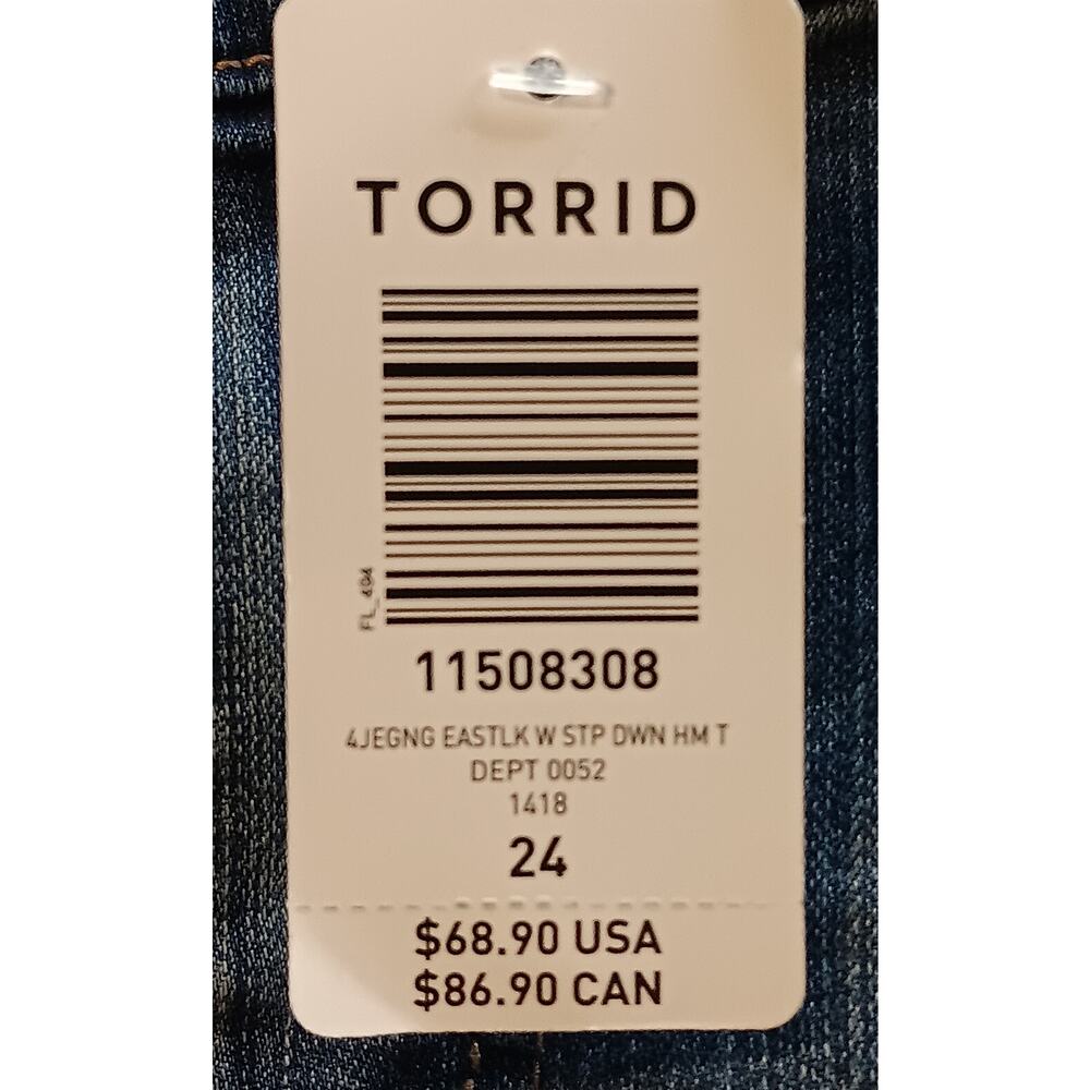 Torrid NEW Denim Jeggings 24T Raw Hem Inseam 28" Rise 12" - Picture 6 of 9